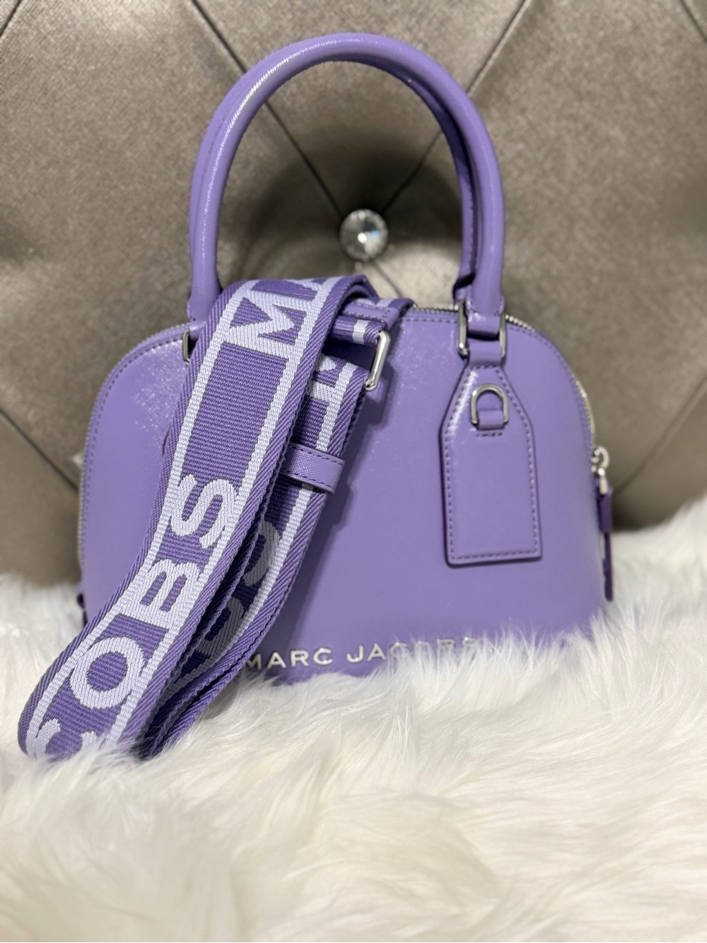 Marc Jacobs Lavender Dome Satchel with Branded Strap